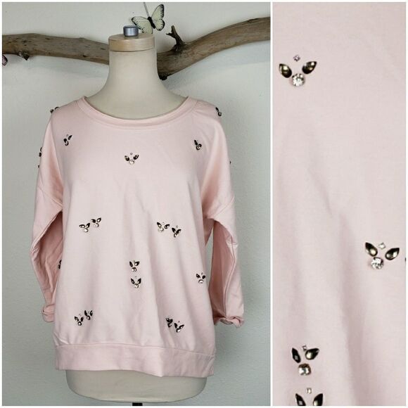 Lauter brand blush bejeweled top - Picture 1 of 8